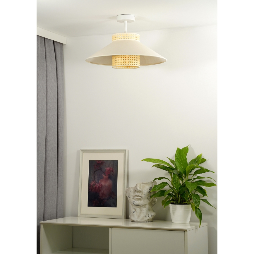 Duolla - Loftlampe RIO RATTAN 1xE27/15W/230V diameter 45 cm beige/Rattan