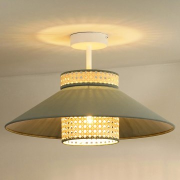 Duolla - Loftlampe RIO RATTAN 1xE27/15W/230V diameter 45 cm grøn/Rattan