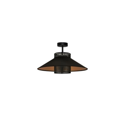 Duolla - Loftlampe RIO RATTAN 1xE27/15W/230V diameter 45 cm sort/guldfarvet