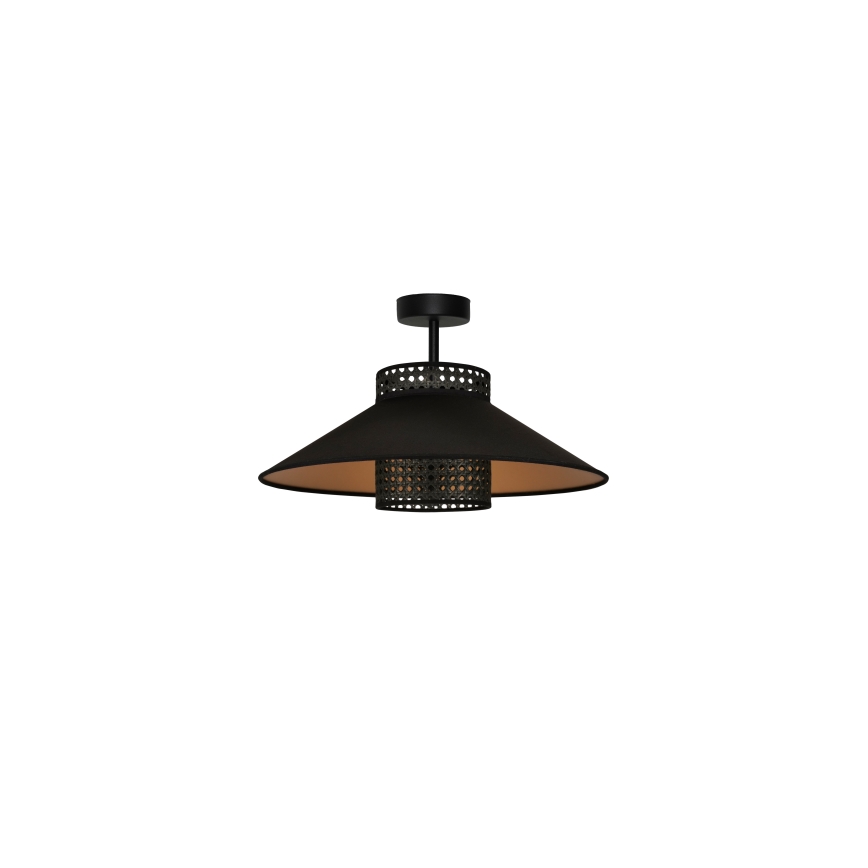 Duolla - Loftlampe RIO RATTAN 1xE27/15W/230V diameter 45 cm sort/guldfarvet