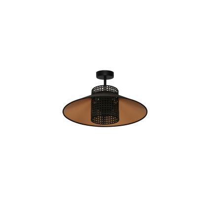 Duolla - Loftlampe RIO RATTAN 1xE27/15W/230V diameter 45 cm sort/guldfarvet