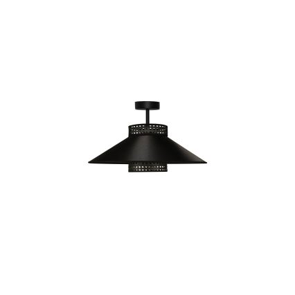 Duolla - Loftlampe RIO RATTAN 1xE27/15W/230V diameter 45 cm sort/guldfarvet