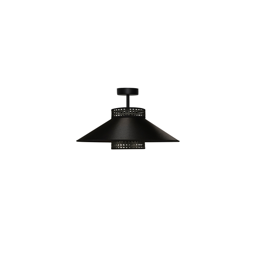 Duolla - Loftlampe RIO RATTAN 1xE27/15W/230V diameter 45 cm sort/guldfarvet