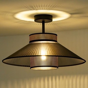 Duolla - Loftlampe RIO SHINY 1xE27/15W/230V diameter 45 cm sort/kobber