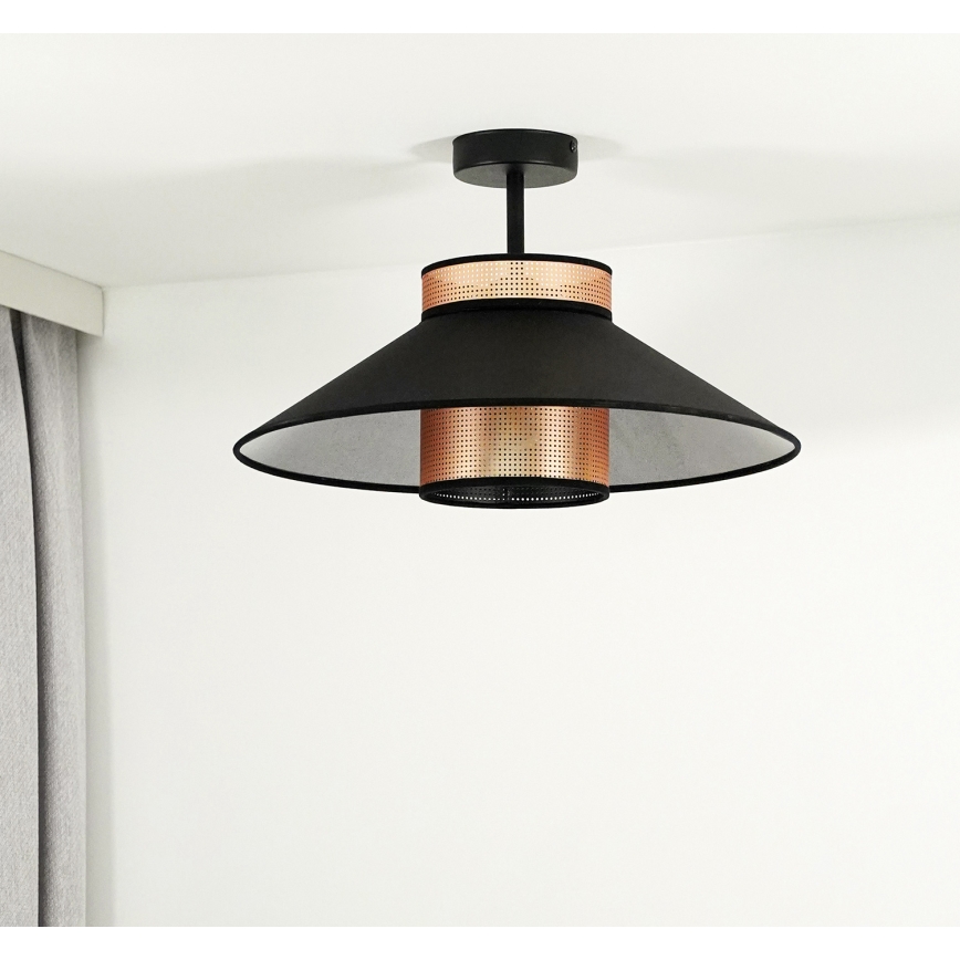 Duolla - Loftlampe RIO SHINY 1xE27/15W/230V diameter 45 cm sort/kobber