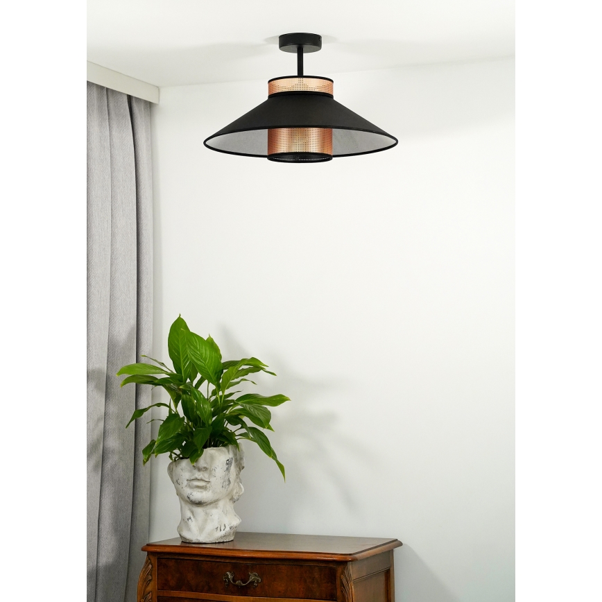 Duolla - Loftlampe RIO SHINY 1xE27/15W/230V diameter 45 cm sort/kobber