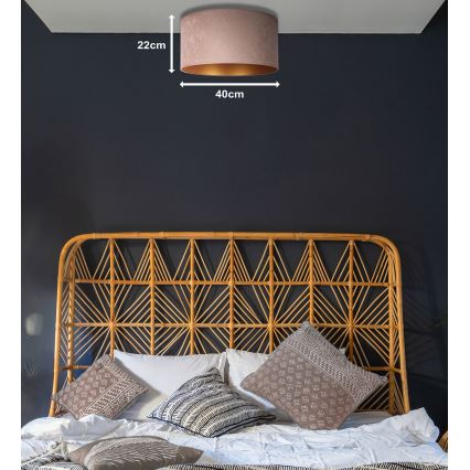 Duolla - Loftlampe ROLLER 1xE27/15W/230V Ø 40 cm beige/guld