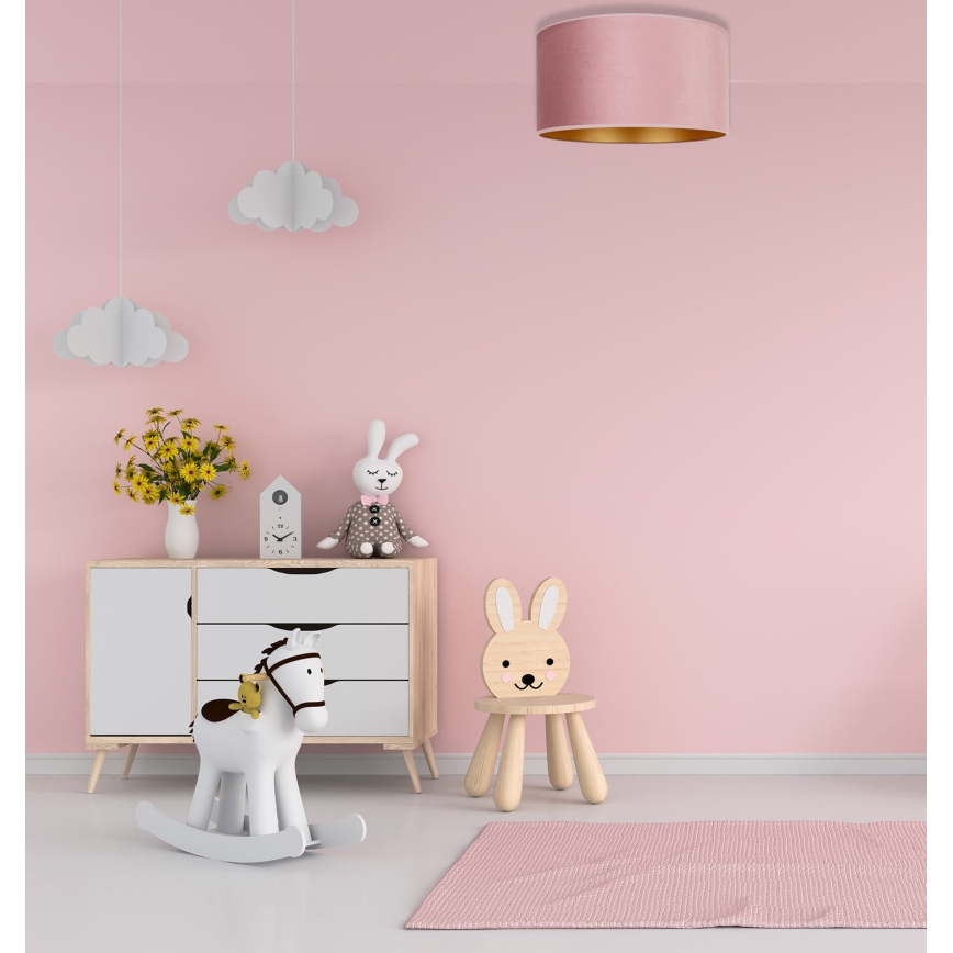 Duolla - Loftlampe ROLLER 1xE27/15W/230V Ø 40 cm rosa/guld