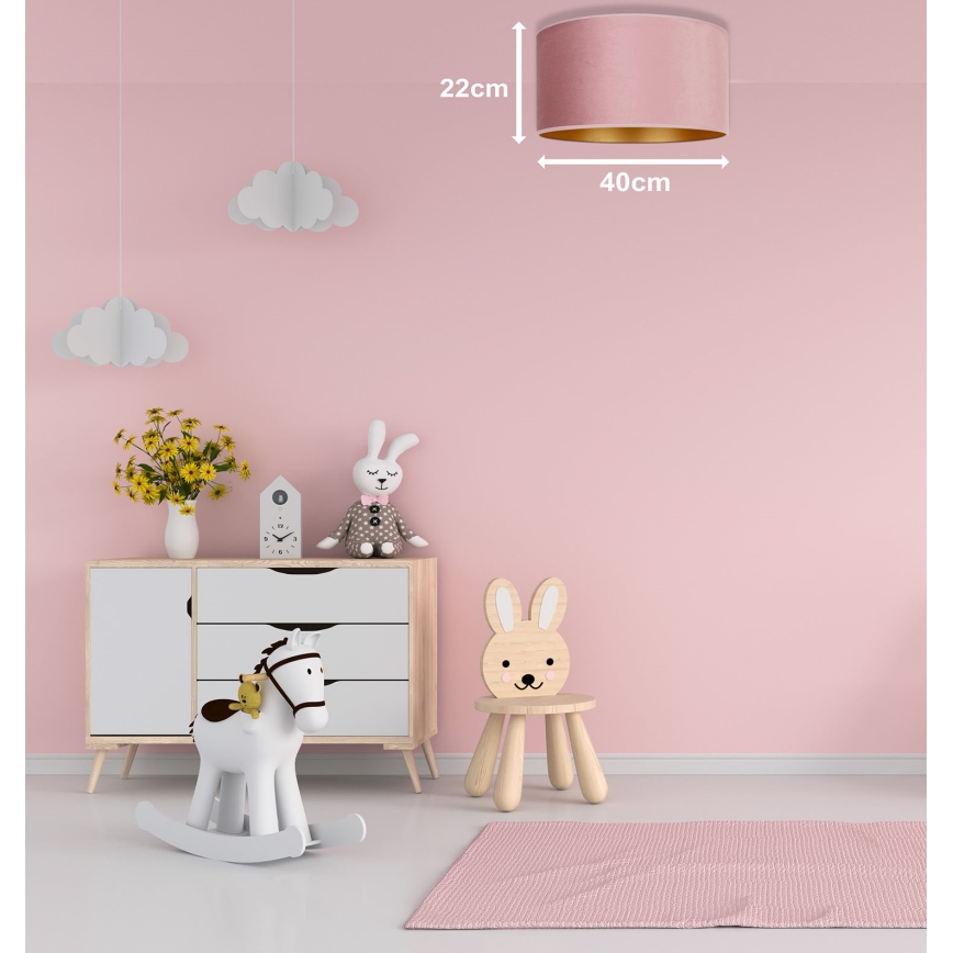 Duolla - Loftlampe ROLLER 1xE27/15W/230V Ø 40 cm rosa/guld