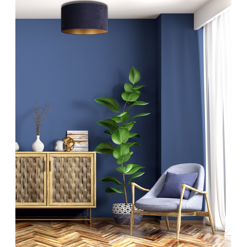 Duolla - Loftlampe ROLLER 1xE27/15W/230V Ø 40 cm blå/guld