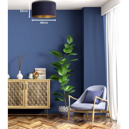 Duolla - Loftlampe ROLLER 1xE27/15W/230V Ø 40 cm blå/guld