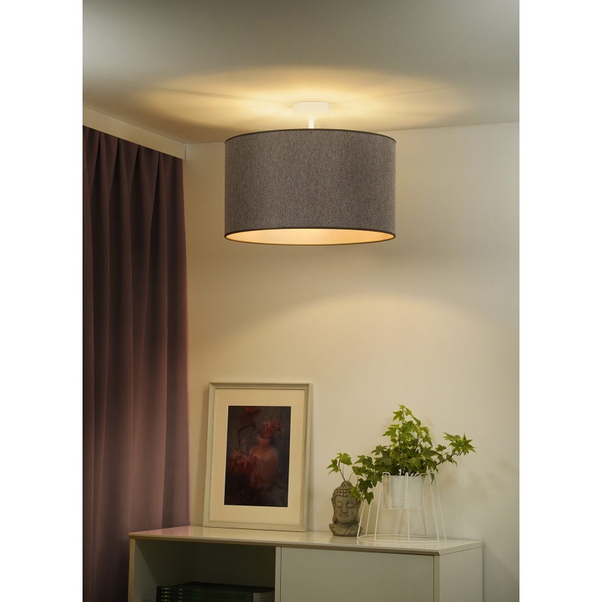 Duolla - Loftlampe ROLLER ECO RECYCLING 1xE27/15W/230V diameter 45 cm brun