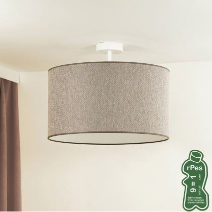 Duolla - Loftlampe ROLLER ECO RECYCLING 1xE27/15W/230V diameter 45 cm brun