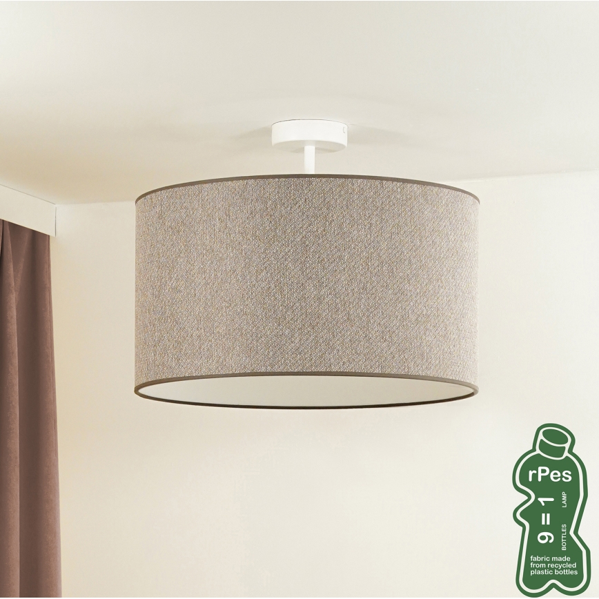 Duolla - Loftlampe ROLLER ECO RECYCLING 1xE27/15W/230V diameter 45 cm brun