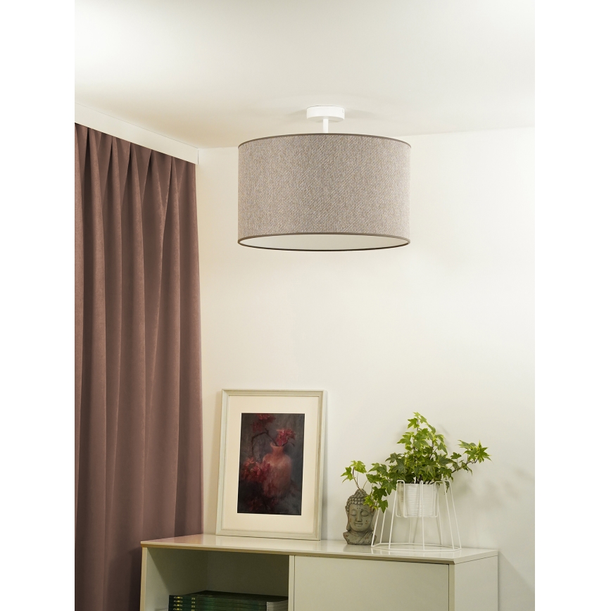 Duolla - Loftlampe ROLLER ECO RECYCLING 1xE27/15W/230V diameter 45 cm brun