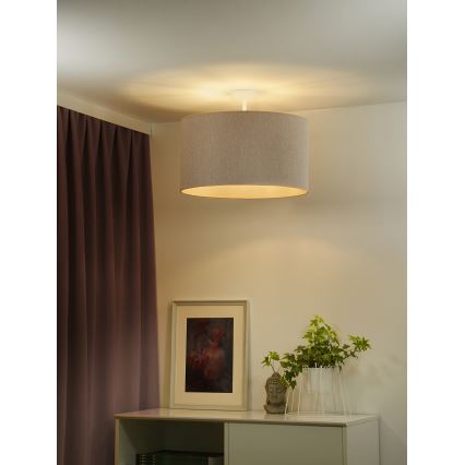 Duolla - Loftlampe ROLLER ECO RECYCLING 1xE27/15W/230V diameter 45 cm cremefarvet