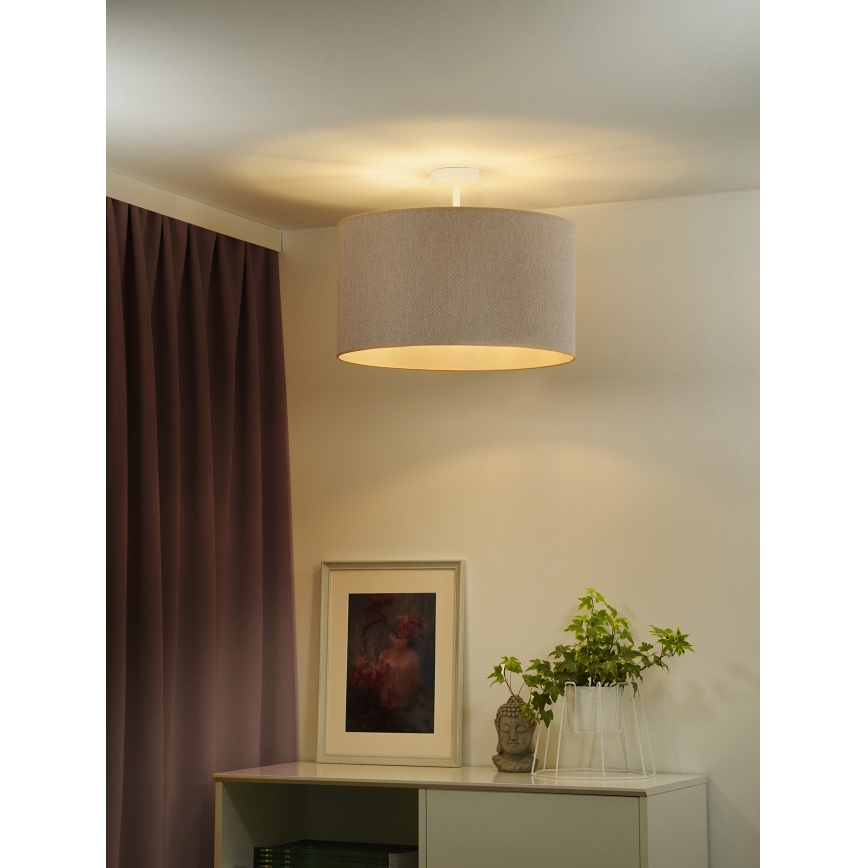 Duolla - Loftlampe ROLLER ECO RECYCLING 1xE27/15W/230V diameter 45 cm cremefarvet