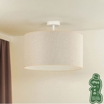 Duolla - Loftlampe ROLLER ECO RECYCLING 1xE27/15W/230V diameter 45 cm cremefarvet
