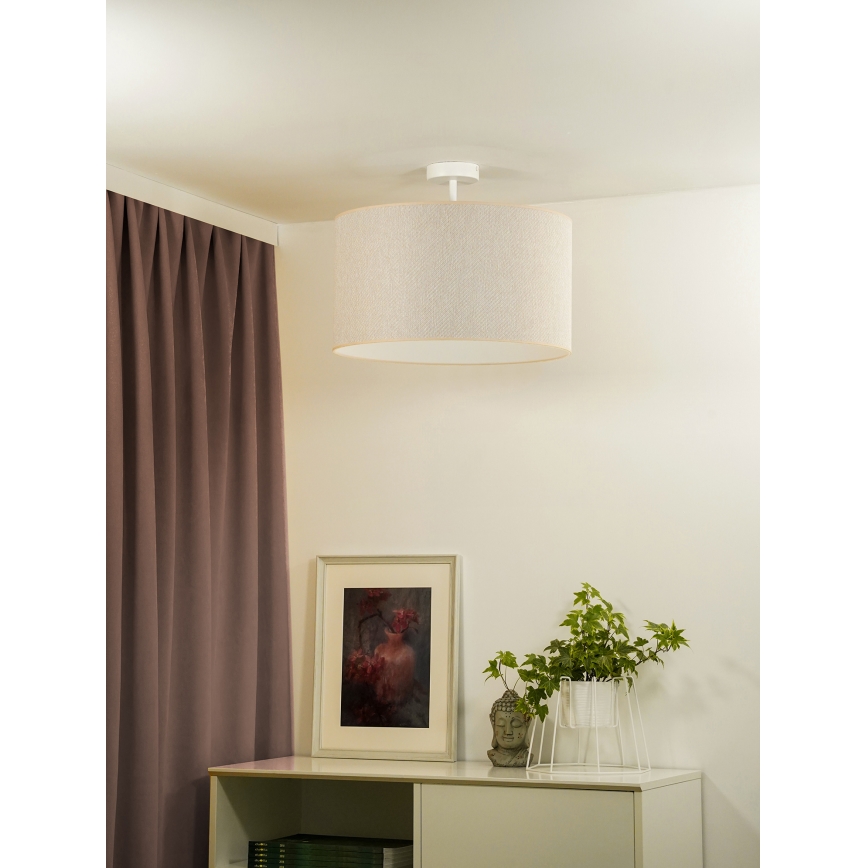 Duolla - Loftlampe ROLLER ECO RECYCLING 1xE27/15W/230V diameter 45 cm cremefarvet