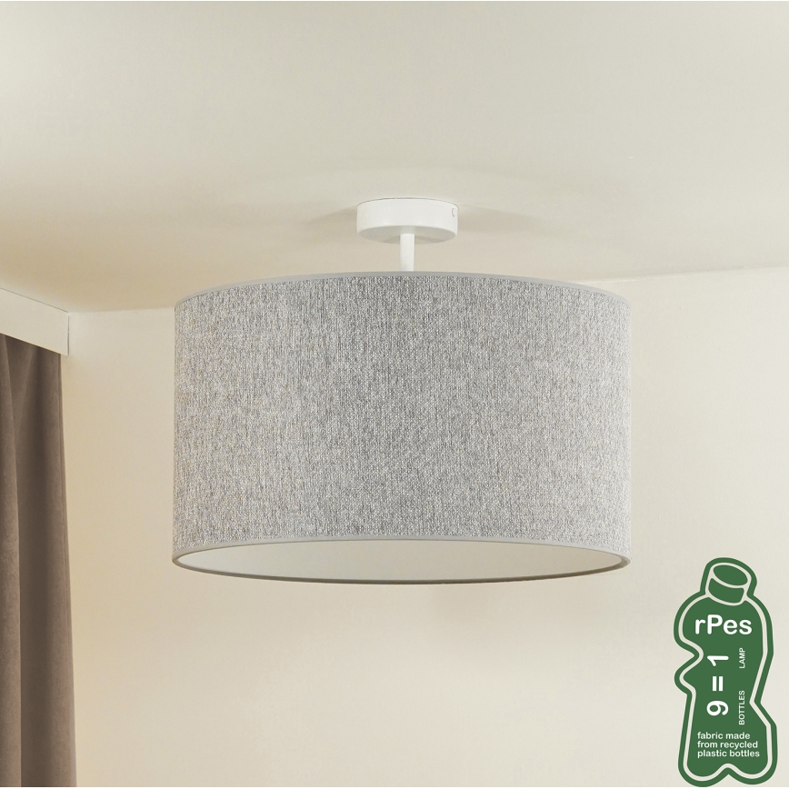 Duolla - Loftlampe ROLLER ECO RECYCLING 1xE27/15W/230V diameter 45 cm grå