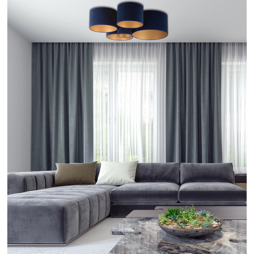 Duolla - Loftlampe ROLLER PENTO 5xE27/60W/230V blå