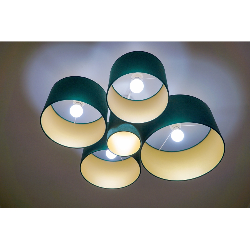 Duolla - Loftlampe ROLLER PENTO 5xE27/60W/230V grøn/guldfarvet