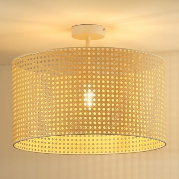 Duolla - Loftlampe ROLLER RATTAN 1xE27/15W/230V diameter 45 cm beige