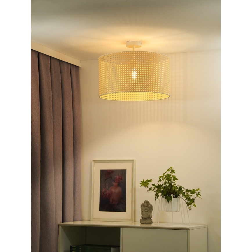 Duolla - Loftlampe ROLLER RATTAN 1xE27/15W/230V diameter 45 cm beige