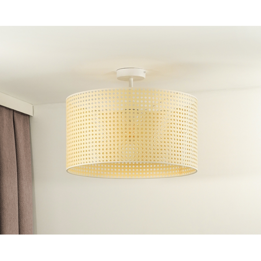 Duolla - Loftlampe ROLLER RATTAN 1xE27/15W/230V diameter 45 cm beige
