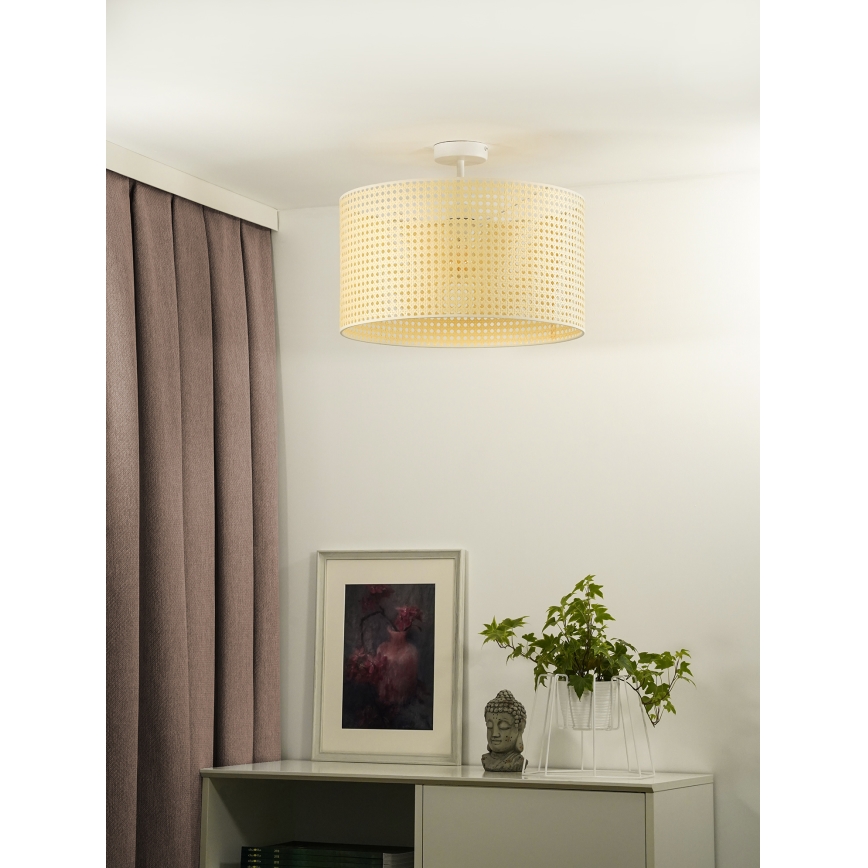 Duolla - Loftlampe ROLLER RATTAN 1xE27/15W/230V diameter 45 cm beige
