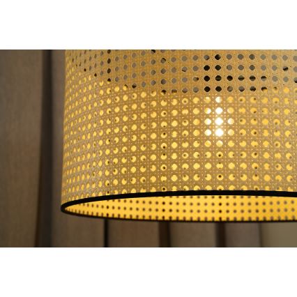 Duolla - Loftlampe ROLLER RATTAN 1xE27/15W/230V diameter 45 cm beige/sort