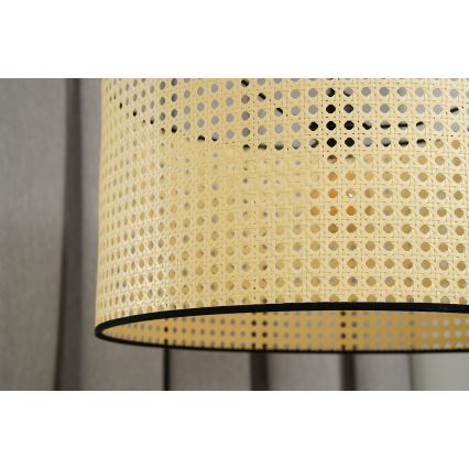 Duolla - Loftlampe ROLLER RATTAN 1xE27/15W/230V diameter 45 cm beige/sort