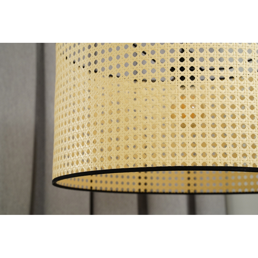 Duolla - Loftlampe ROLLER RATTAN 1xE27/15W/230V diameter 45 cm beige/sort