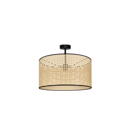 Duolla - Loftlampe ROLLER RATTAN 1xE27/15W/230V diameter 45 cm beige/sort