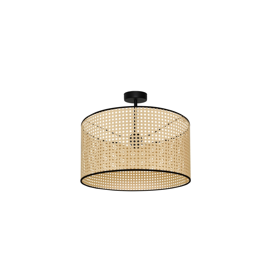 Duolla - Loftlampe ROLLER RATTAN 1xE27/15W/230V diameter 45 cm beige/sort