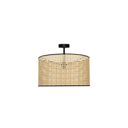 Duolla - Loftlampe ROLLER RATTAN 1xE27/15W/230V diameter 45 cm beige/sort