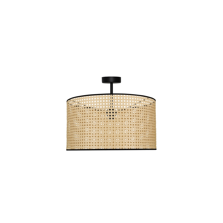 Duolla - Loftlampe ROLLER RATTAN 1xE27/15W/230V diameter 45 cm beige/sort