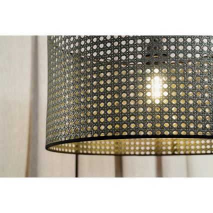 Duolla - Loftlampe ROLLER RATTAN 1xE27/15W/230V diameter 45 cm sort