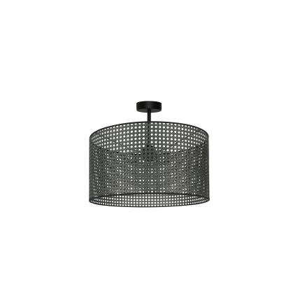 Duolla - Loftlampe ROLLER RATTAN 1xE27/15W/230V diameter 45 cm sort