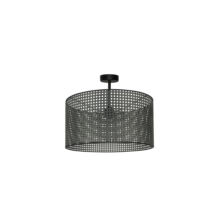Duolla - Loftlampe ROLLER RATTAN 1xE27/15W/230V diameter 45 cm sort