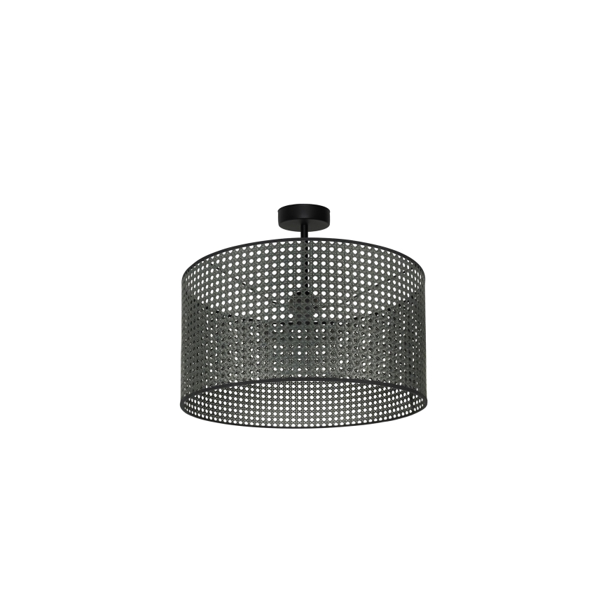 Duolla - Loftlampe ROLLER RATTAN 1xE27/15W/230V diameter 45 cm sort