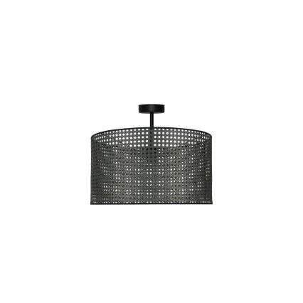 Duolla - Loftlampe ROLLER RATTAN 1xE27/15W/230V diameter 45 cm sort