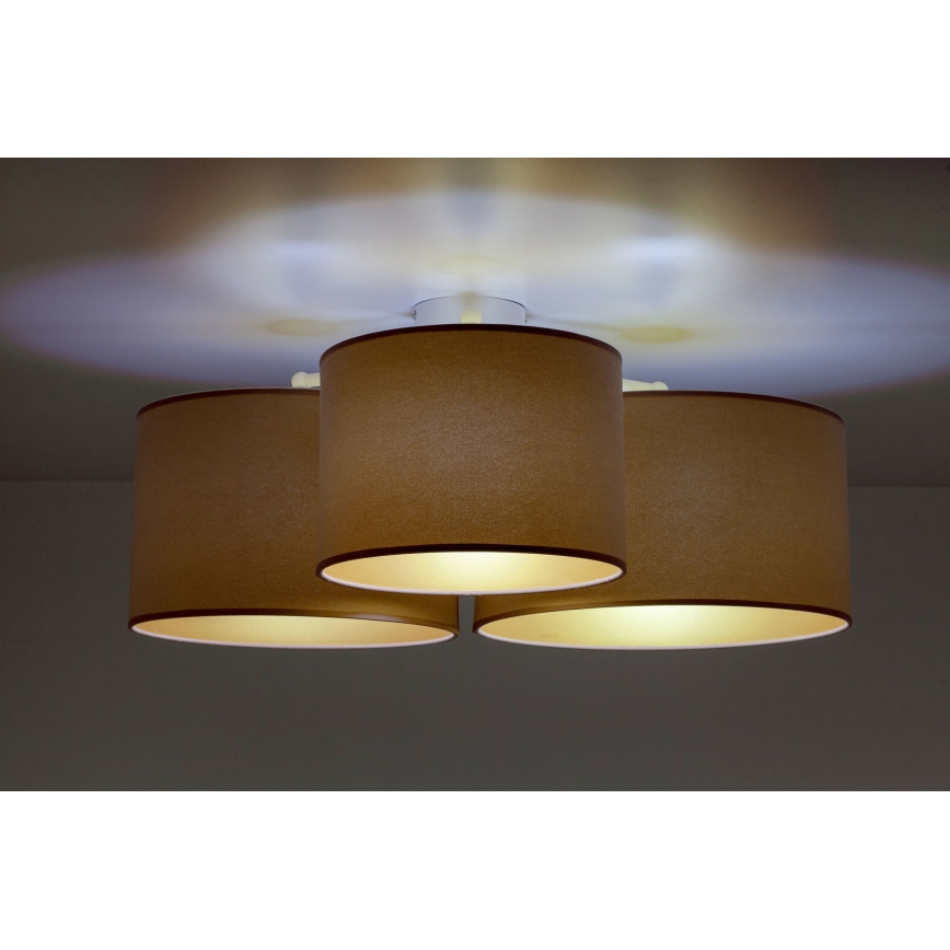Duolla - Loftlampe ROLLER TRIO 3xE27/60W/230V brun