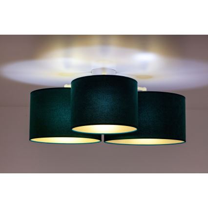 Duolla - Loftlampe ROLLER TRIO 3xE27/60W/230V grøn/guldfarvet