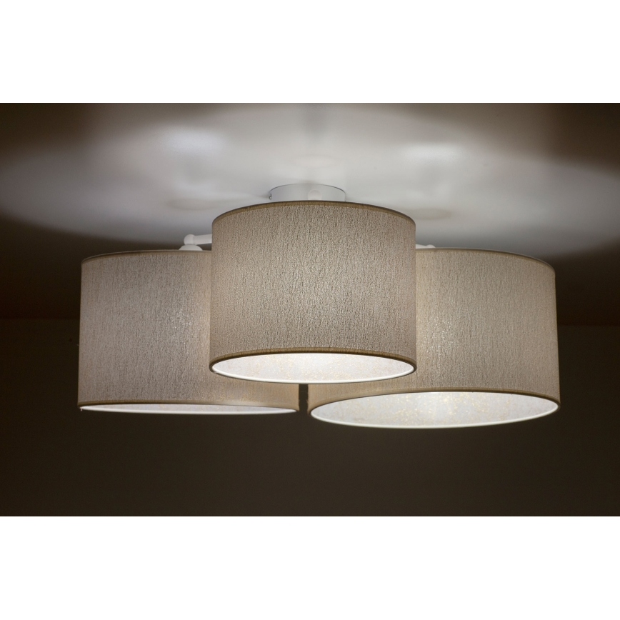 Duolla - Loftlampe ROLLER TRIO 3xE27/60W/230V hvid/guldfarvet