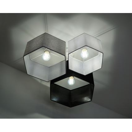 Duolla - Loftlampe ROLLER TRIO HEX 3xE27/15W/230V sort/grå/hvid