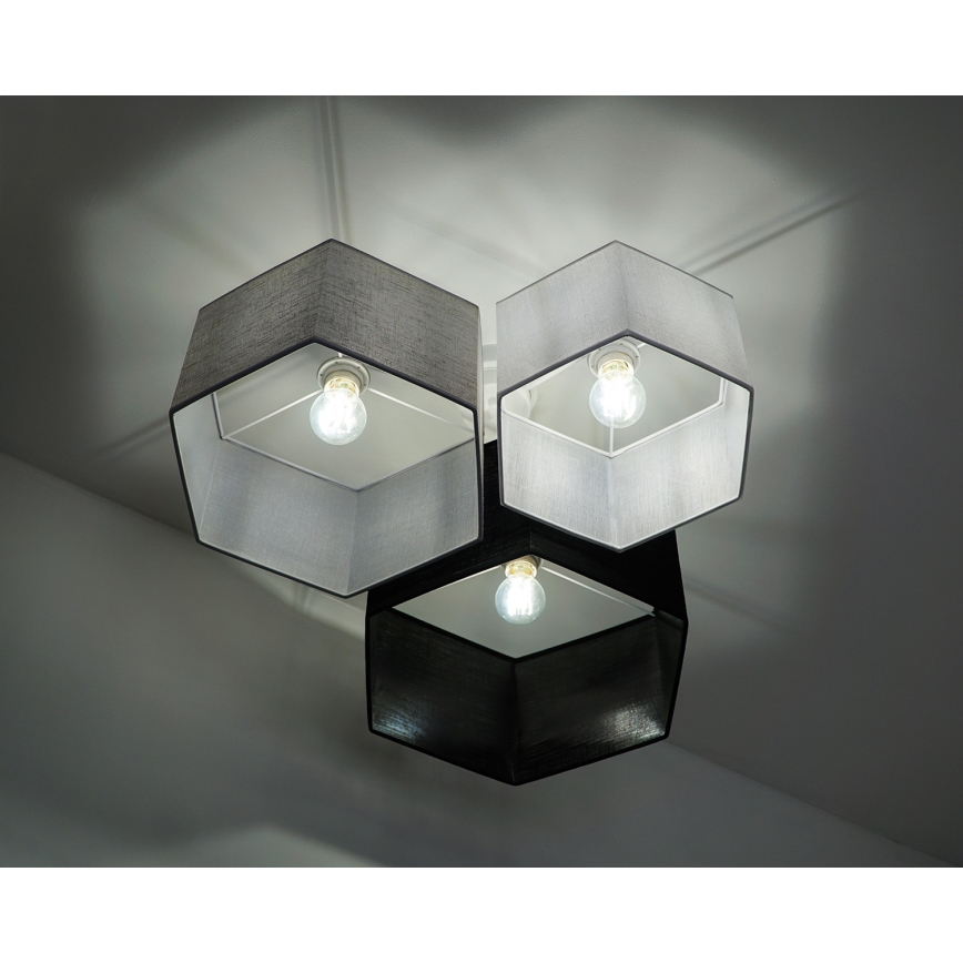 Duolla - Loftlampe ROLLER TRIO HEX 3xE27/15W/230V sort/grå/hvid