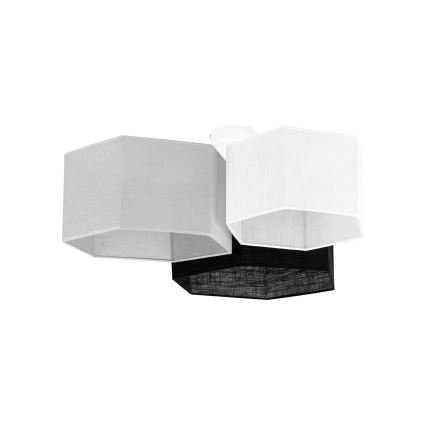 Duolla - Loftlampe ROLLER TRIO HEX 3xE27/15W/230V sort/grå/hvid