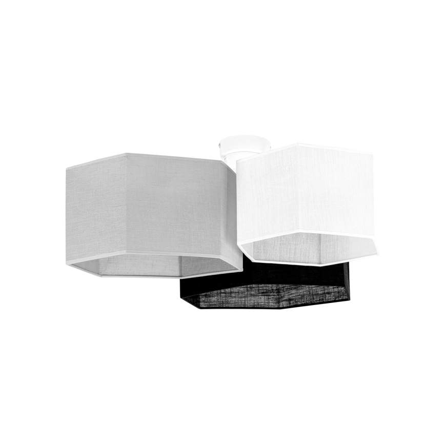 Duolla - Loftlampe ROLLER TRIO HEX 3xE27/15W/230V sort/grå/hvid