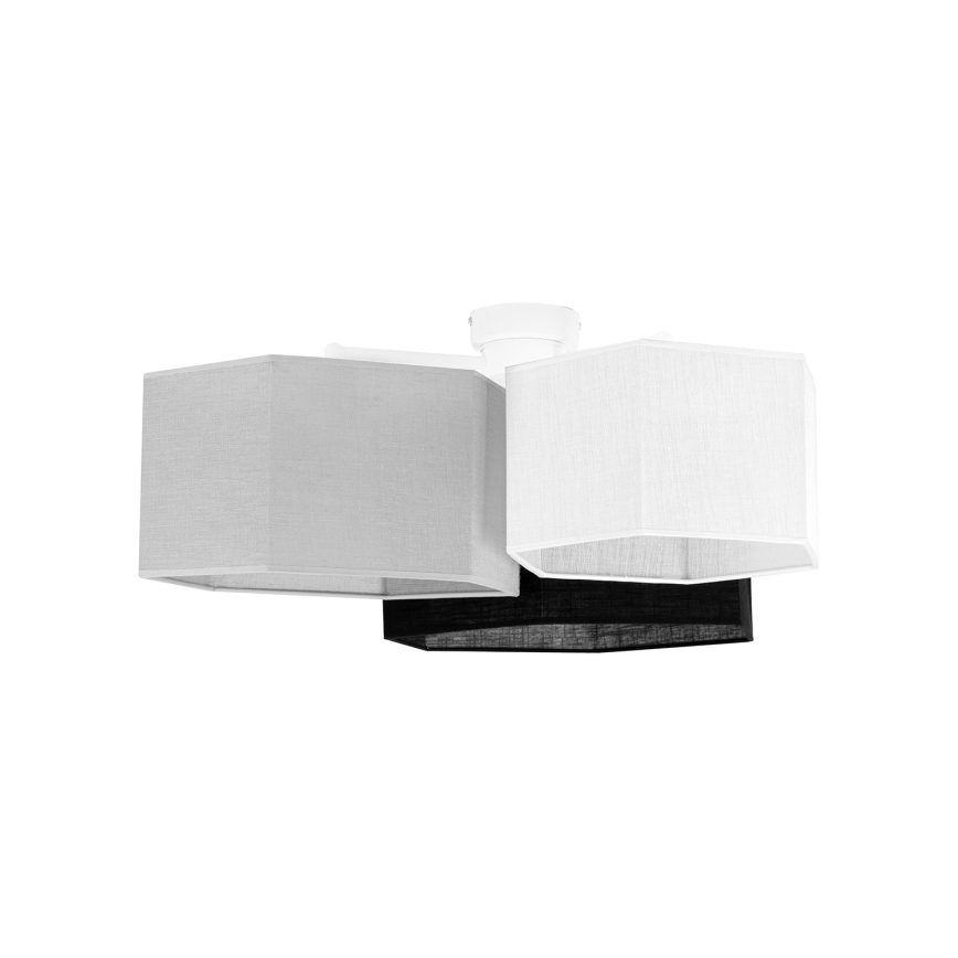 Duolla - Loftlampe ROLLER TRIO HEX 3xE27/15W/230V sort/grå/hvid